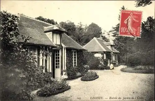 Ak Lisieux Calvados, Entree du Jardin de l'Etoile