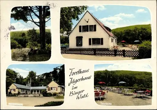 Ak Bingen am Rhein, Forsthaus Jägerhaus, Terrasse, Kinderheim, Wald