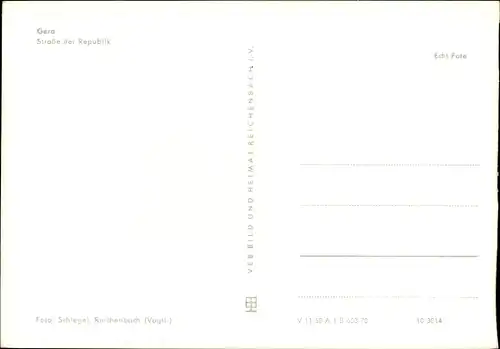 Ak Gera in Thüringen, Straße der Republik