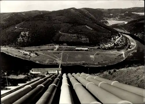 Ak Hohenwarte in Thüringen, Hohenwartetalsperre, Kraftwerk, Wald, Häuser