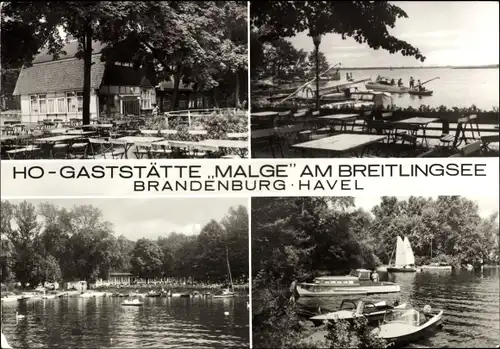 Ak Brandenburg an der Havel, HO Gaststätte Malge am Breitlingsee