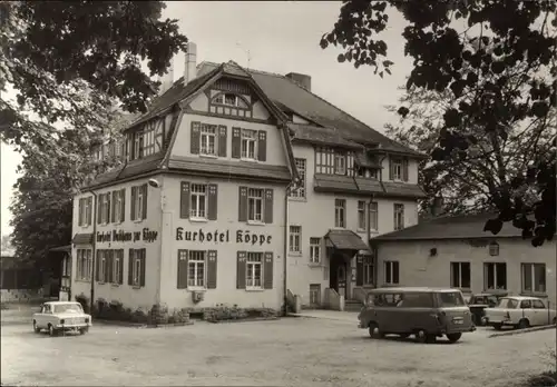 Ak Bad Klosterlausnitz in Thüringen, Kurhotel Köppe, Barkas, Trabant