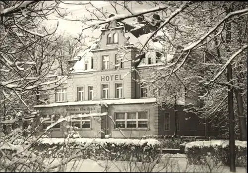 Ak Bad Blankenburg in Thüringen, Weinhaus Eberitzsch, Winteransicht