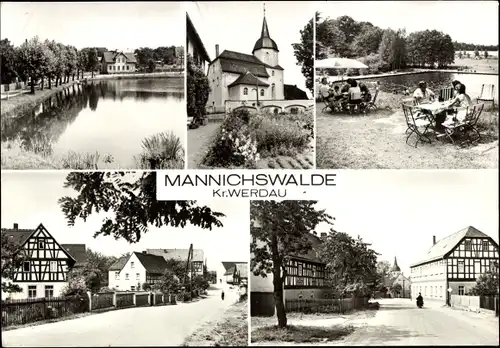 Ak Mannichswalde Crimmitschau in Sachsen, Ortsansichten, Kirche