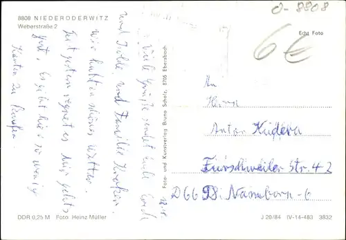 Ak Niederoderwitz Oderwitz in der Oberlausitz, Café Heinrich, Weberstraße 2