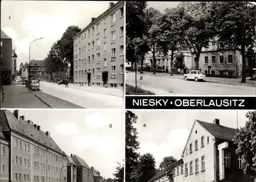 Ak Niesky in der Oberlausitz, Friedrich Engels Straße, Rathaus, Zinzendorfplatz, Kulturhaus