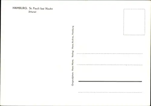 Ak Hamburg St Pauli, Zillertal, Bei Nacht