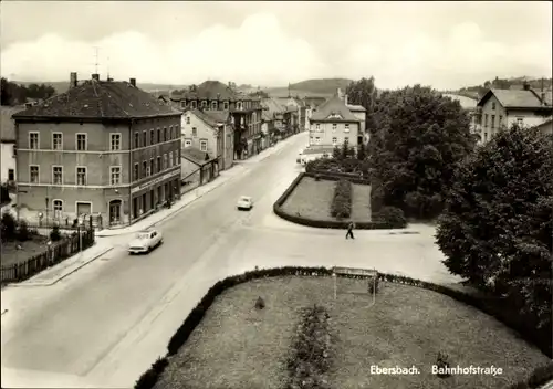 Ak Ebersbach in Sachsen Oberlausitz, Bahnhofstraße