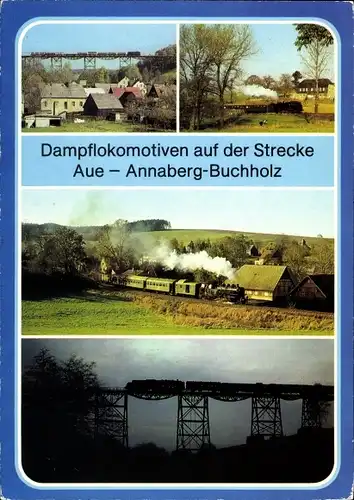 Ak Dampflokomotive auf der Strecke Aue-Annaberg-Buchholz