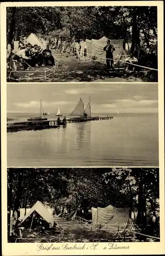 Ak Lembruch in Niedersachsen, Campingplatz, Bootsanlanlegestelle