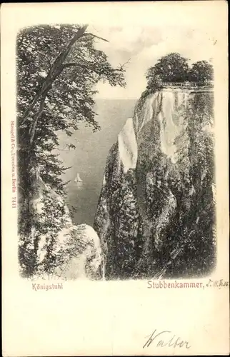 Ak Stubbenkammer Sassnitz auf Rügen, Königstuhl
