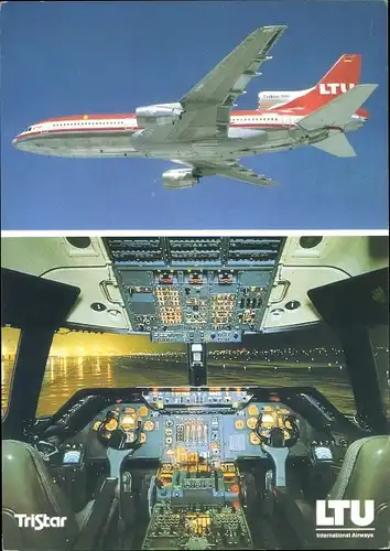 Ak Deutsches Passagierflugzeug, LTU Boeing 757-200, Triebwerk Rolls Royce, TriStar L-1011-1, Cockpit