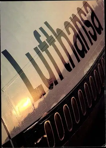 Ak Passagierflugzeug der Lufthansa, Schriftzug