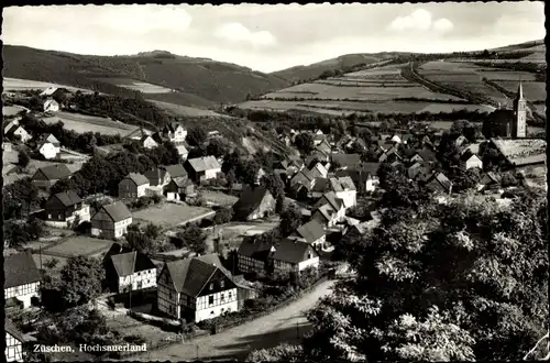 Ak Züschen Winterberg Sauerland, Teilansicht, Ort, Kirche