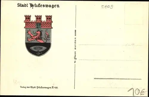 Wappen Ak Hückeswagen im Oberbergischen Kreis, Blick von Kaiserhöhe