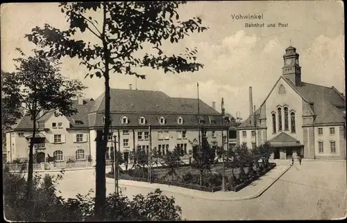 Ak Vohwinkel Wuppertal, Bahnhof, Straßenseite, Post