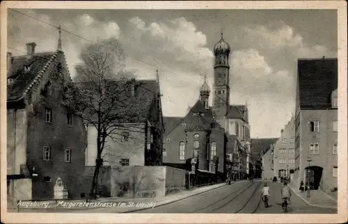 Ak Augsburg in Schwaben, Margaretenstraße, St. Ulrich