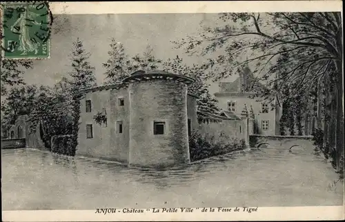 Ak Tigné Maine et Loire, Château La Petite Ville de la Fosse de Tigné