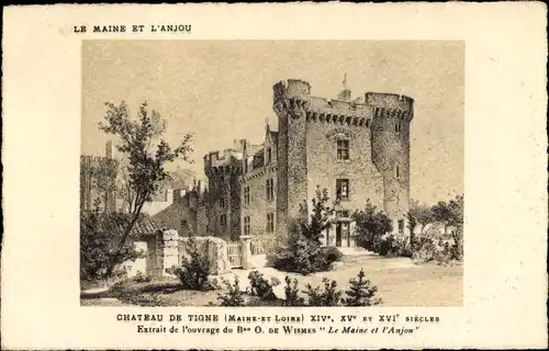 Künstler Ak de Wismes, Baron O., Tigné Maine et Loire, Château