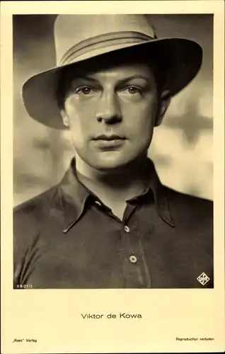 Ak Schauspieler Viktor de Kowa, Portrait, Hut