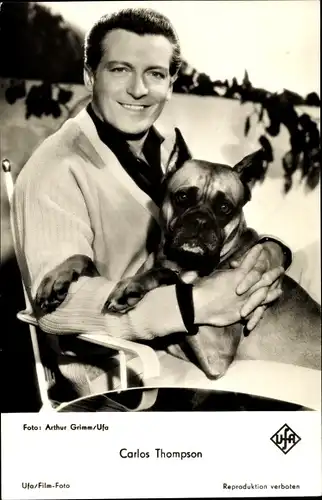 Ak Schauspieler Carlos Thompson mit Hund