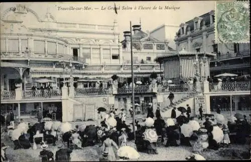 Ak Trouville sur Mer Calvados, le Grand Salon à l'heure de la Musique