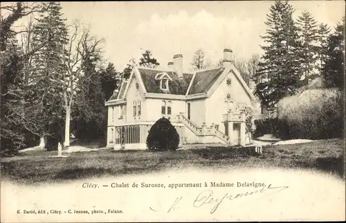 Ak Clécy Calvados, Chalet de Surosne, appartenant à Madame Delavigne