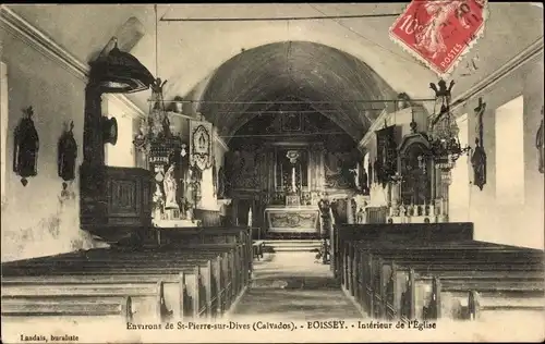 Ak Boissey Calvados, Intérieur de l' Église