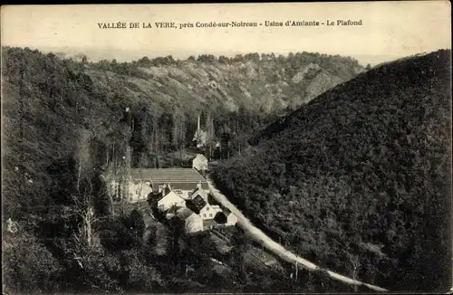 Ak Condé sur Noireau Calvados, Vallée de la Vère, Usine d' Amiante, le Plafond