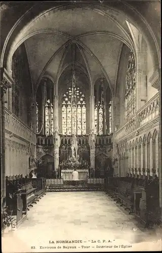 Ak Tour en Bessin Calvados, Intérieur de l' Église