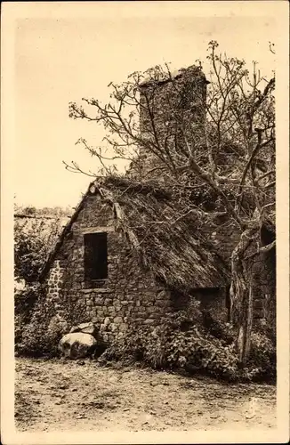 Ak Pont-d'Ouilly Calvados, une Vieille Chaumière