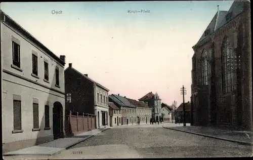 Ak Oedt Grefrath am Niederrhein, Kirchplatz