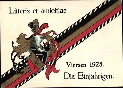 Studentika Ak Viersen in Nordrhein Westfalen, Litteris et amicitiae, Die Einjährigen 1928