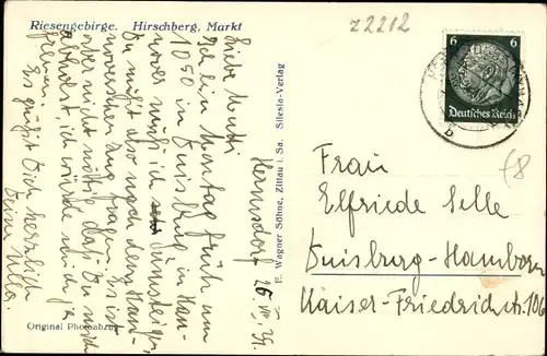 Ak Jelenia Góra Hirschberg Riesengebirge Schlesien, Markt