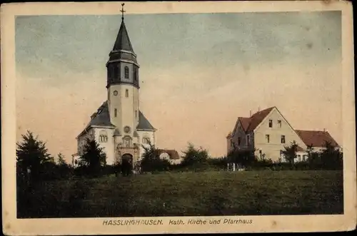 Ak Haßlinghausen Hasslinghausen Sprockhövel im Ruhrgebiet, Katholische Kirche, Pfarrhaus