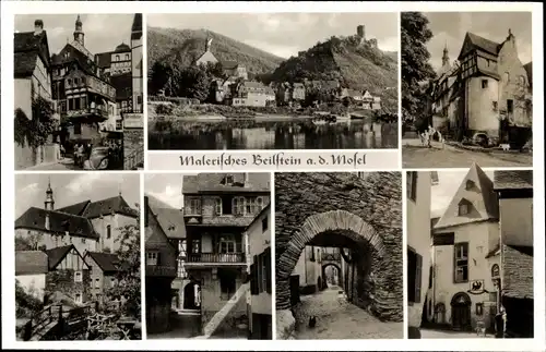 Ak Beilstein an der Mosel, Panorama, Torbogen, Straßenpartie