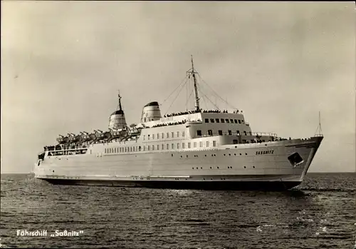 Ak Fährschiff Sassnitz, Saßnitz