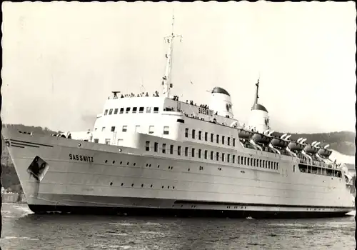 Ak Sassnitz auf Rügen, Eisenbahnfährschiff der Deutschen Reichsbahn MS Sassnitz