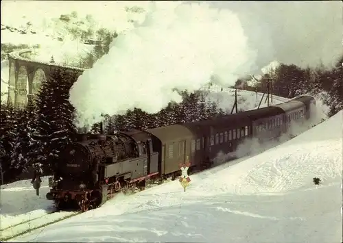 Ak Deutsche Eisenbahn, Lokomotive 95 0009 mit P 18003, Dampflokomotive