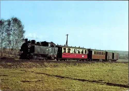 Ak Deutsche Eisenbahn, Traditionszug Radebeul Ost Radeburg mit Lok. 99 713