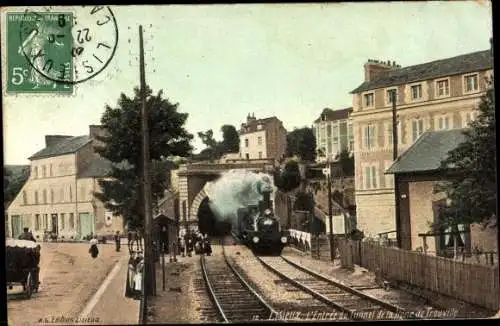 Ak Lisieux Calvados, Ligne de Trouville, Tunnel, Französische Eisenbahn