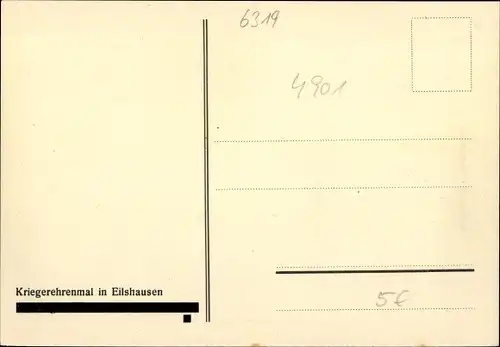 Ak Eilshausen Herford in Westfalen, Kriegerehrenmal