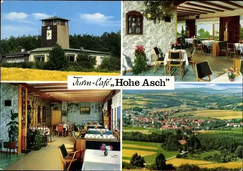 Ak Bösingfeld Extertal in Lippe, Turm Café Hohe Asch