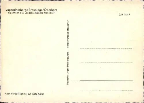 Ak Braunlage im Oberharz, Jugendherberge