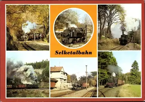 Ak Gernrode Quedlinburg im Harz, Selketalbahn, Bahnhof, Alexisbad, Straßberg, Drahtzug