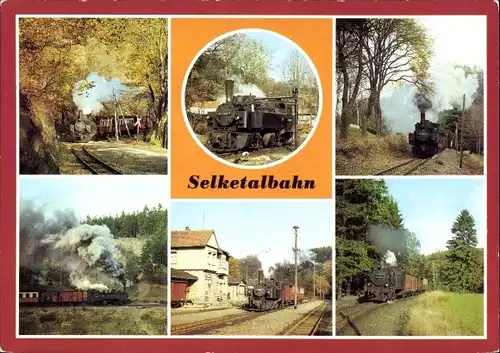 Ak Gernrode Quedlinburg im Harz, Selketalbahn, Bahnhof, Alexisbad, Straßberg, Drahtzug