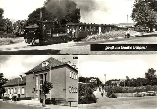 Ak Ostseebad Baabe auf Rügen, Reichsbahn Erholungsheim Ernst Kamieth, Eisenbahn, Rasender Roland