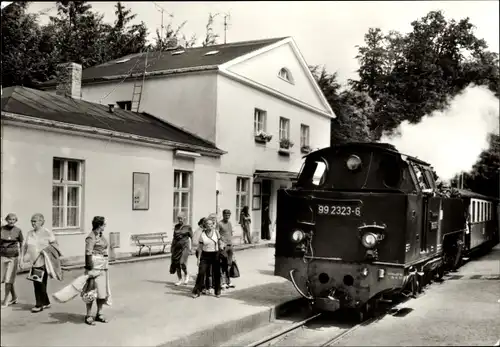 Ak Seebad Heiligendamm Bad Doberan, Lok 992323-6 am Bahnhof