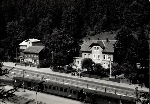 Ak Kipsdorf Altenberg im Erzgebirge, Konditorei und Café Pietsch, Bahnhof