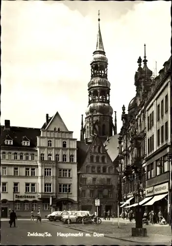 Ak Zwickau in Sachsen, Hauptmarkt mit Dom